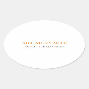 Klassieke plaat Eenvoudig zwart-wit Professional Ovale Sticker