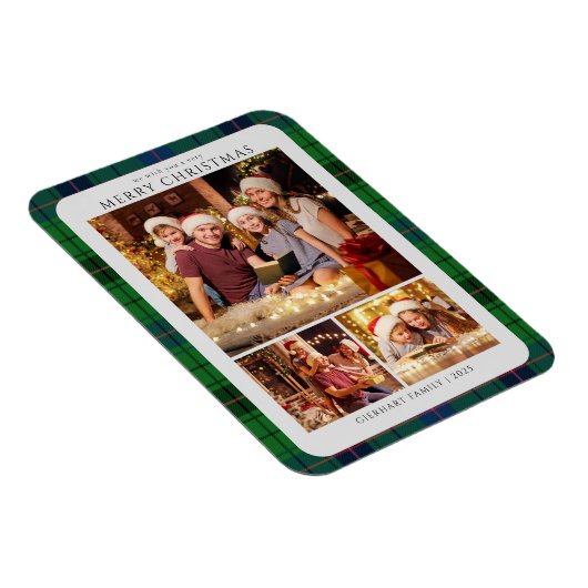 Klassieke Plaid Foto's Tartan Kerstvakantie Magneet (Rechterzijde)