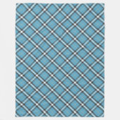Klassieke Plaid Gooi in Blauwe en Gele Tonen Fleece Deken (Voorkant)