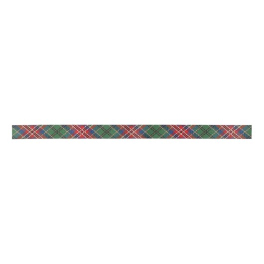 Klassieke Plaid Rood Groen Rustiek Tartan Satijnen Lint (Voorkant)