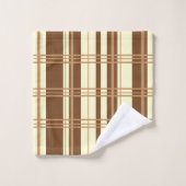 Klassieke Plaid Tan en Cream Shades Bad Handdoek (Wasdoekje)