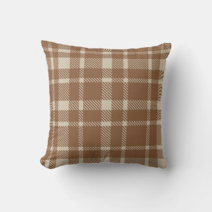 Klassieke Plaid Tartan Patroon-Bruin & Warm Taupe Kussen