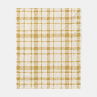 Klassieke Plaid Tartan Patroon-Geel & Crème Fleece Deken