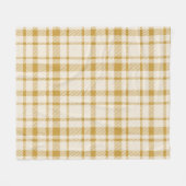Klassieke Plaid Tartan Patroon-Geel & Crème Fleece Deken (Voorkant (Horizontaal))