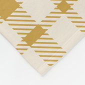 Klassieke Plaid Tartan Patroon-Geel & Crème Fleece Deken (Hoek)