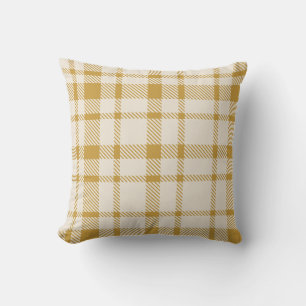Klassieke Plaid Tartan Patroon-Geel & Crème Kussen
