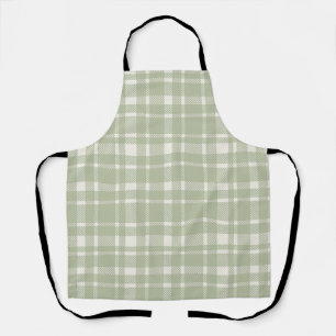 Klassieke Plaid Tartan Patroon-Zacht Groen & Ivoor Schort