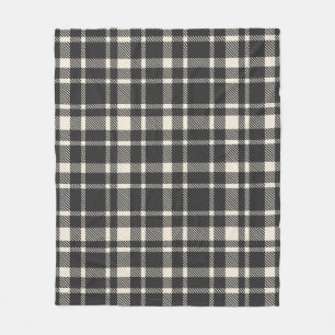 Klassieke Plaid Tartan Pattern-Black & Off-White Fleece Deken