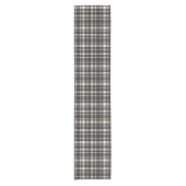 Klassieke Plaid Tartan Pattern-Black & Off-White Korte Tafelloper (Voorkant)