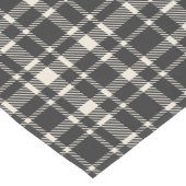Klassieke Plaid Tartan Pattern-Black & Off-White Korte Tafelloper (Hoek)