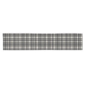 Klassieke Plaid Tartan Pattern-Black & Off-White Korte Tafelloper (Horizontaal)