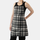 Klassieke Plaid Tartan Pattern-Black & Off-White Schort (Insitu)