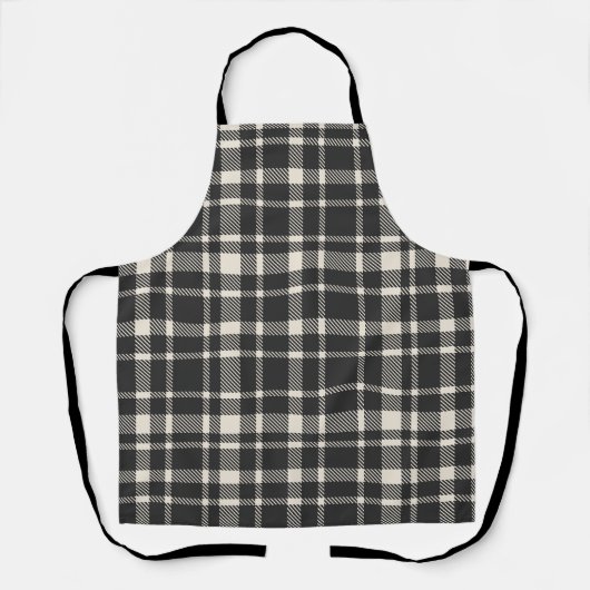 Klassieke Plaid Tartan Pattern-Black & Off-White Schort (Voorkant)