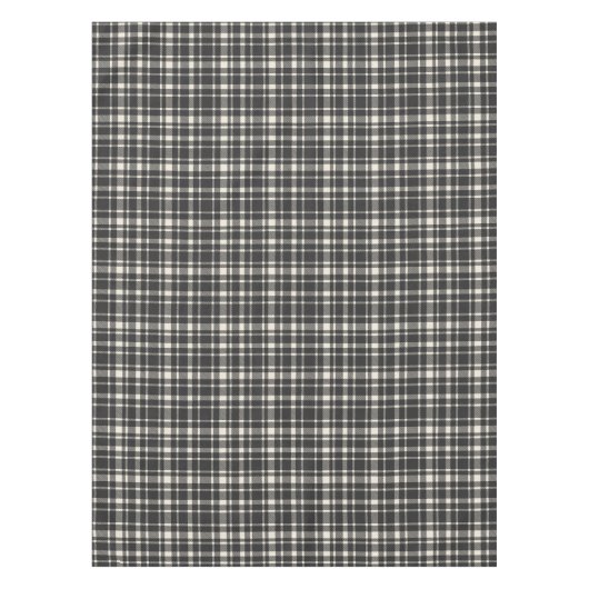 Klassieke Plaid Tartan Pattern-Black & Off-White Tafelkleed (Voorkant)