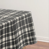 Klassieke Plaid Tartan Pattern-Black & Off-White Tafelkleed (Voorbeeld)