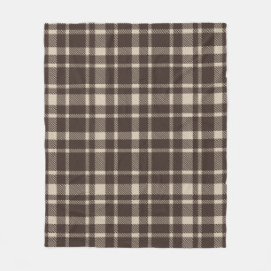 Klassieke Plaid Tartan Pattern-Dark Brown & Taupe Fleece Deken