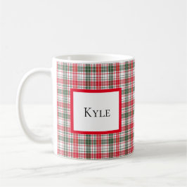 Klassieke Plaid Winter Tartan Naam Persoonlijk Koffiemok