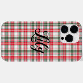 Klassieke Plaid Winter Tartan Rode Naam Persoonlij Case-Mate iPhone Case (Achterkant (horizontaal))