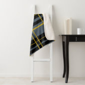 Klassieke Plaid Zwart Grijs Goud Sherpa Deken (In situ)