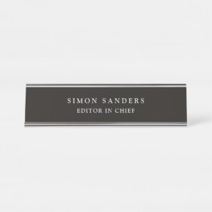 Klassieke Plain Unieke Minimalistische Smoky Black Bureau Naambordje