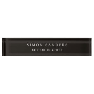 Klassieke Plain Unieke Minimalistische Smoky Black Naambordje