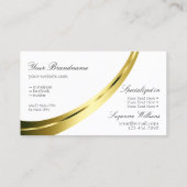 Klassieke Plain White met Decoratieve Gouden Decor Visitekaartje (Achterkant)