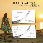 Klassieke Plain White met Decoratieve Zilveren Dec Visitekaartje