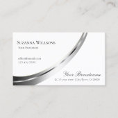 Klassieke Plain White met Decoratieve Zilveren Dec Visitekaartje (Voorkant)