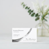 Klassieke Plain White Silver Decor met QR-code Visitekaartje (Staand voorkant)