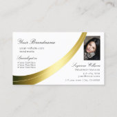 Klassieke Plain Wit Goud Decor Monogram en Foto Visitekaartje (Achterkant)