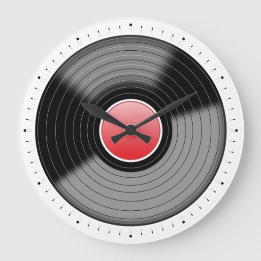 Klassieke Platenspeler van vinylplaat LP wandklok (Voorkant)