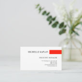 Klassieke platte eenvoudige minimalistische rode w visitekaartje (Staand voorkant)