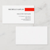 Klassieke platte eenvoudige minimalistische rode w visitekaartje (Voorkant / Achterkant)