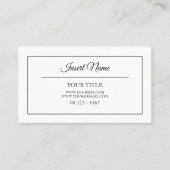 Klassieke platte professionele zwart-wit omhuld visitekaartje (Voorkant)