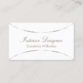 Klassieke platte wit met eenvoudig Roos Gold Decor Visitekaartje (Voorkant)