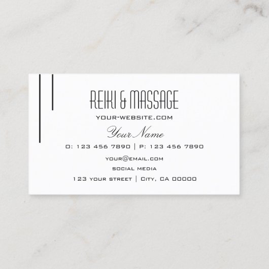 Klassieke platte witte, eenvoudige en professionel visitekaartje (Achterkant)