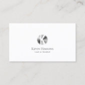 Klassieke platte witte en zilver met monogram afbe visitekaartje (Voorkant)