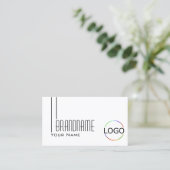 Klassieke platte witte kleur met Logo & Foto Profe Visitekaartje (Staand voorkant)