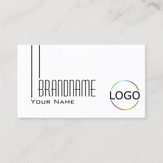 Klassieke platte witte kleur met Logo & Foto Profe Visitekaartje (Voorkant)