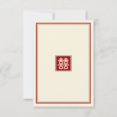 Klassieke Plein Dubbel Geluk Theeceremonie Kaart (Achterkant)