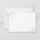 Klassieke Poeder Blush Roze Bloemkam Monogram Notitiekaartje (Achterkant)