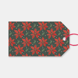 Klassieke Poinsetta vakantie Cadeaulabel