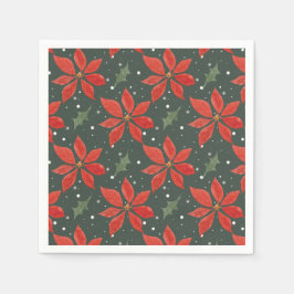 Klassieke Poinsetta vakantie Servet