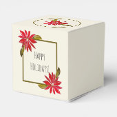 Klassieke Poinsettia Eenvoudig Cute Moderne Kerstm Bedankdoosjes (Achterkant)