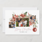 Klassieke Poinsettia & Greenery | Kerstfoto (Voorkant)