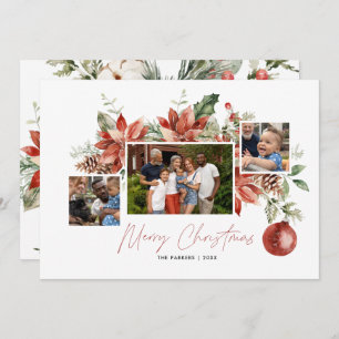 Klassieke Poinsettia & Greenery   Kerstfoto