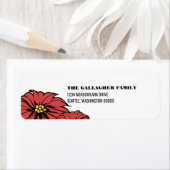 Klassieke Poinsettia Holiday Etiket (Insitu)