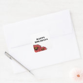 Klassieke Poinsettia Holiday Vierkante Sticker (Envelop)