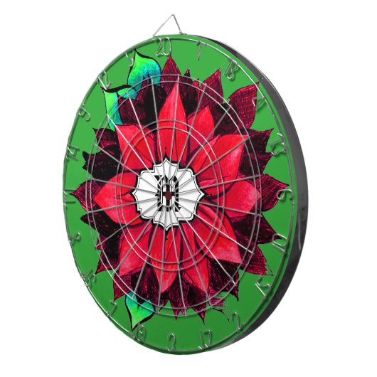 KLASSIEKE POINSETTIA IN ROOD DARTBORD (Voorkant Rechts)