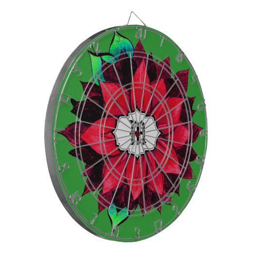 KLASSIEKE POINSETTIA IN ROOD DARTBORD (Voorkant Links)